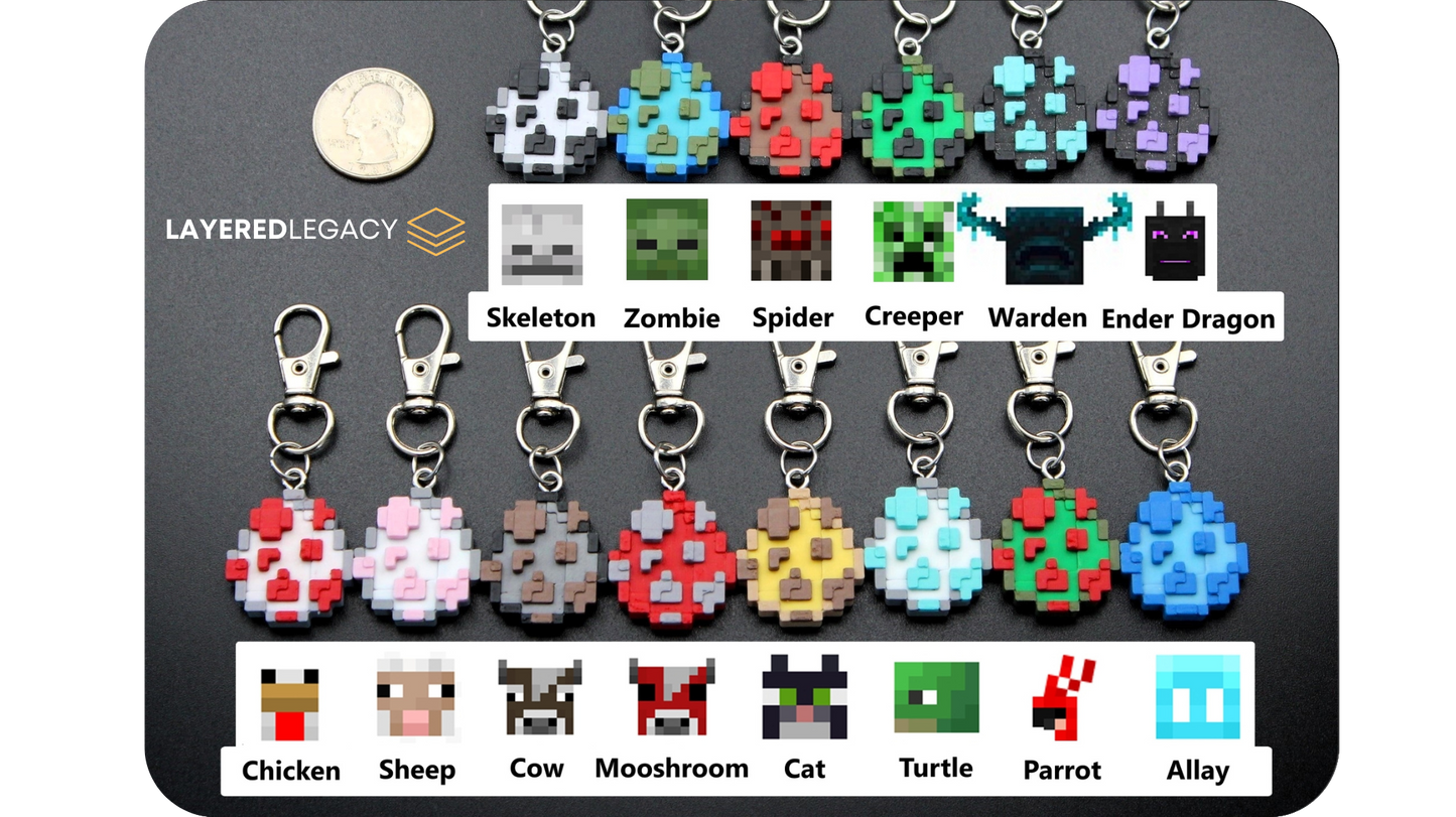 Minecraft Spawn Egg Keychain